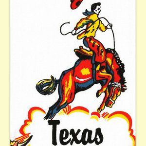 Red & White Kitchen Co: Retro 50's Souvenir Texas Cowboy Kitchen Towel NEW